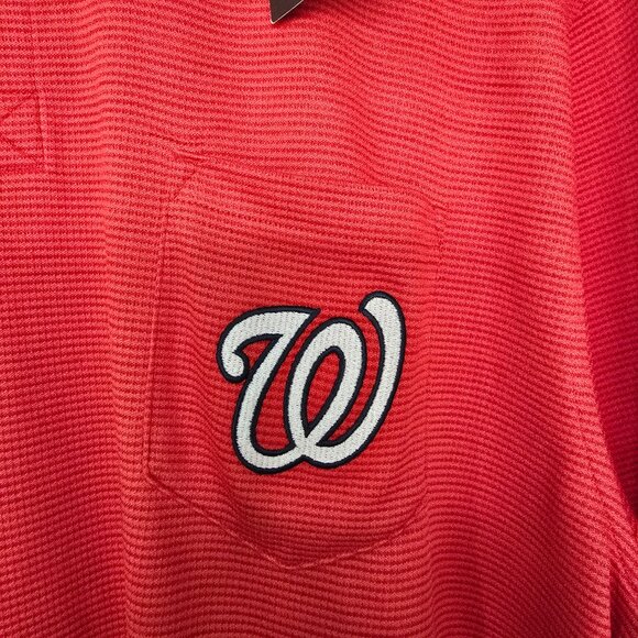 Washington Senators Men's Majestic SS 2 Button Polo Shirt Poly Red Sz 2XL NWT - Picture 2 of 7